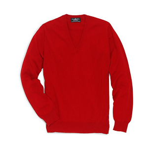 Country Club Lightweight Cashmere V-Neck - Red